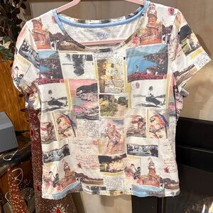 Boden Vintage Postcard Short Sleeve Top